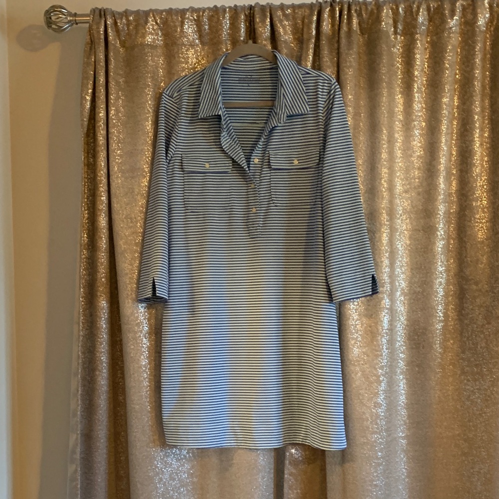 Vineyard Vines Purple and White Striped Top